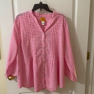 Pink and white Ruby Road blouse. Size 1X
